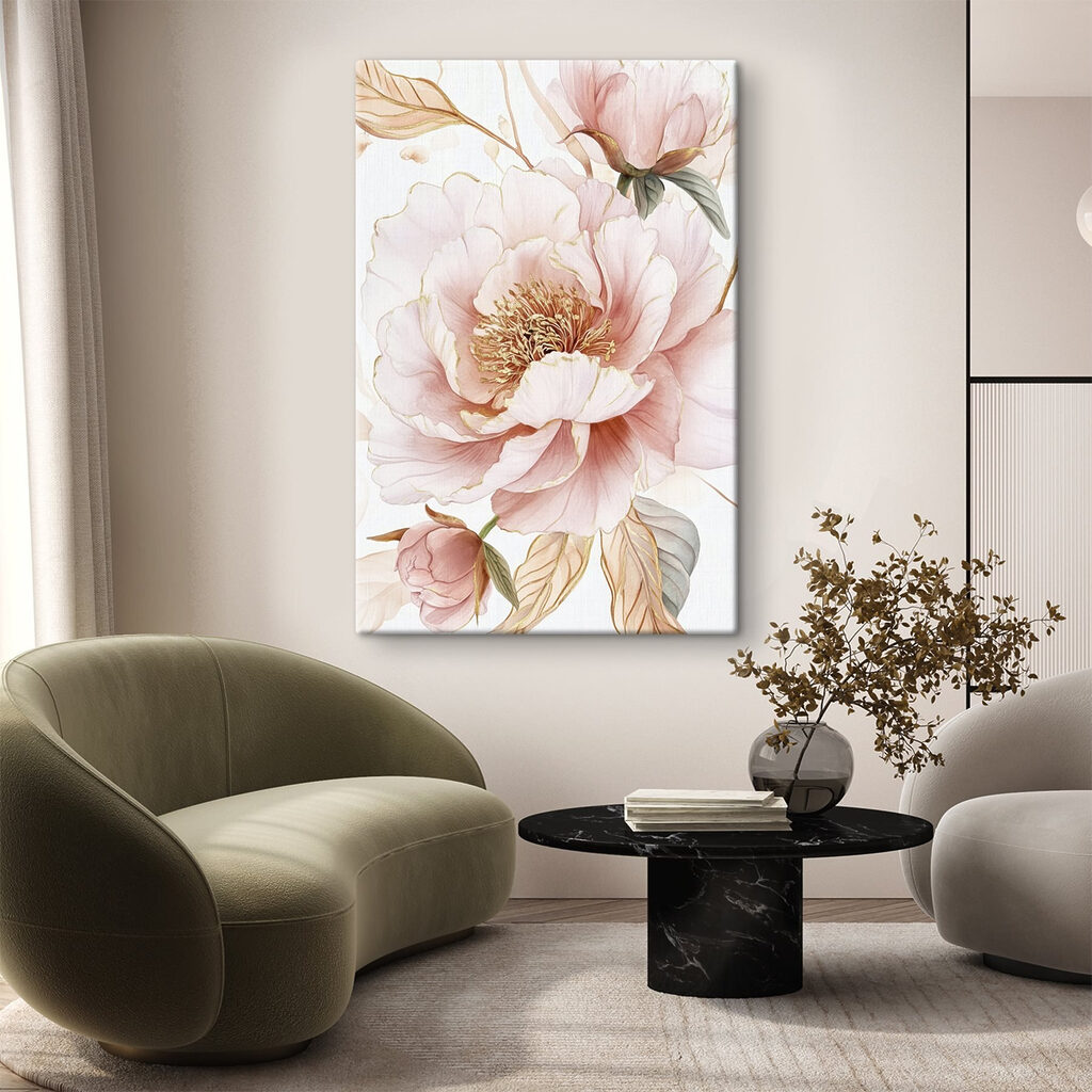 Peonía rosa con dorado — interior 1