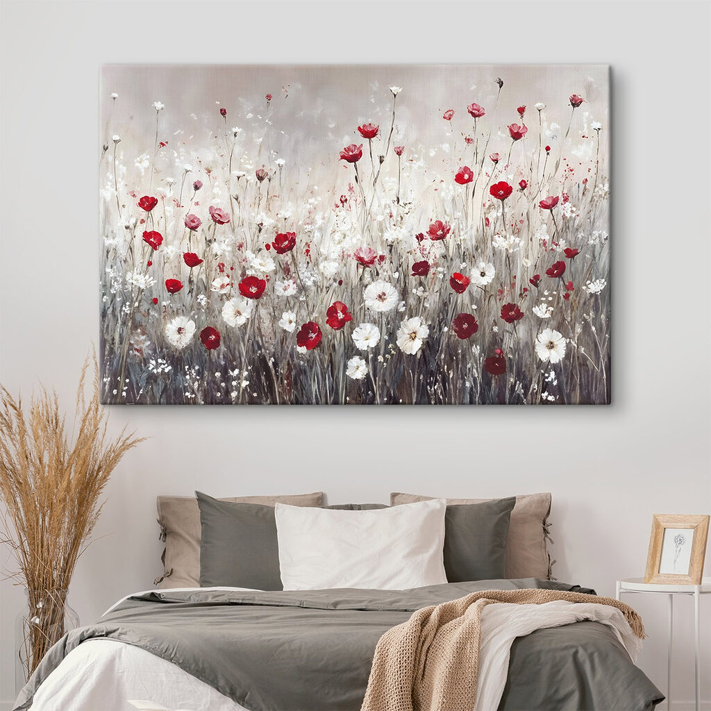 Flores rojas entre blancas — interior 2