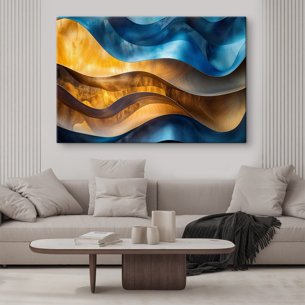Olas azules y dorado — interior 1