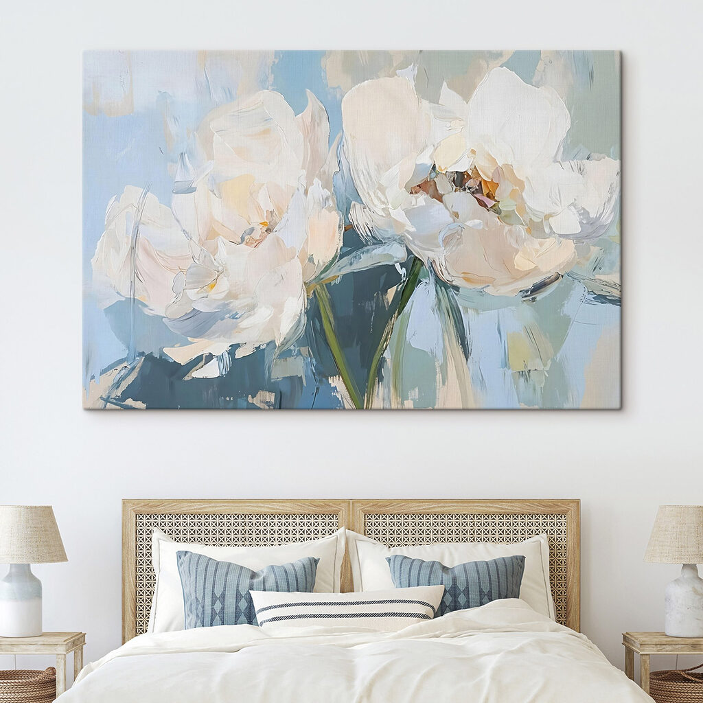 Pinceladas azules y flores — interior 2