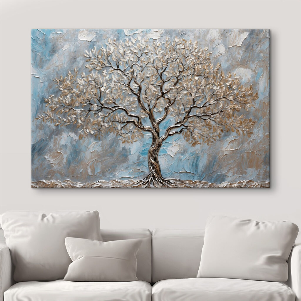 Árbol blanco, azul hielo — interior 1