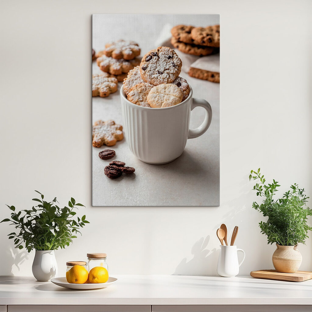 Galletas en la taza en un interior