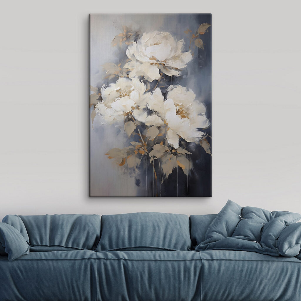 Rosas blancas, azul niebla — interior 1