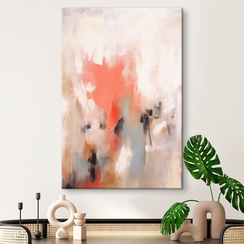 Rojo coral entre trazos — interior 1