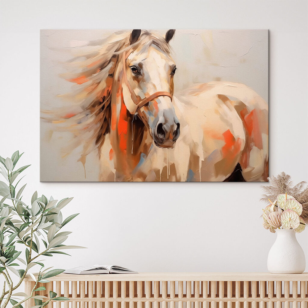 Caballo en trazos cálidos — interior 2