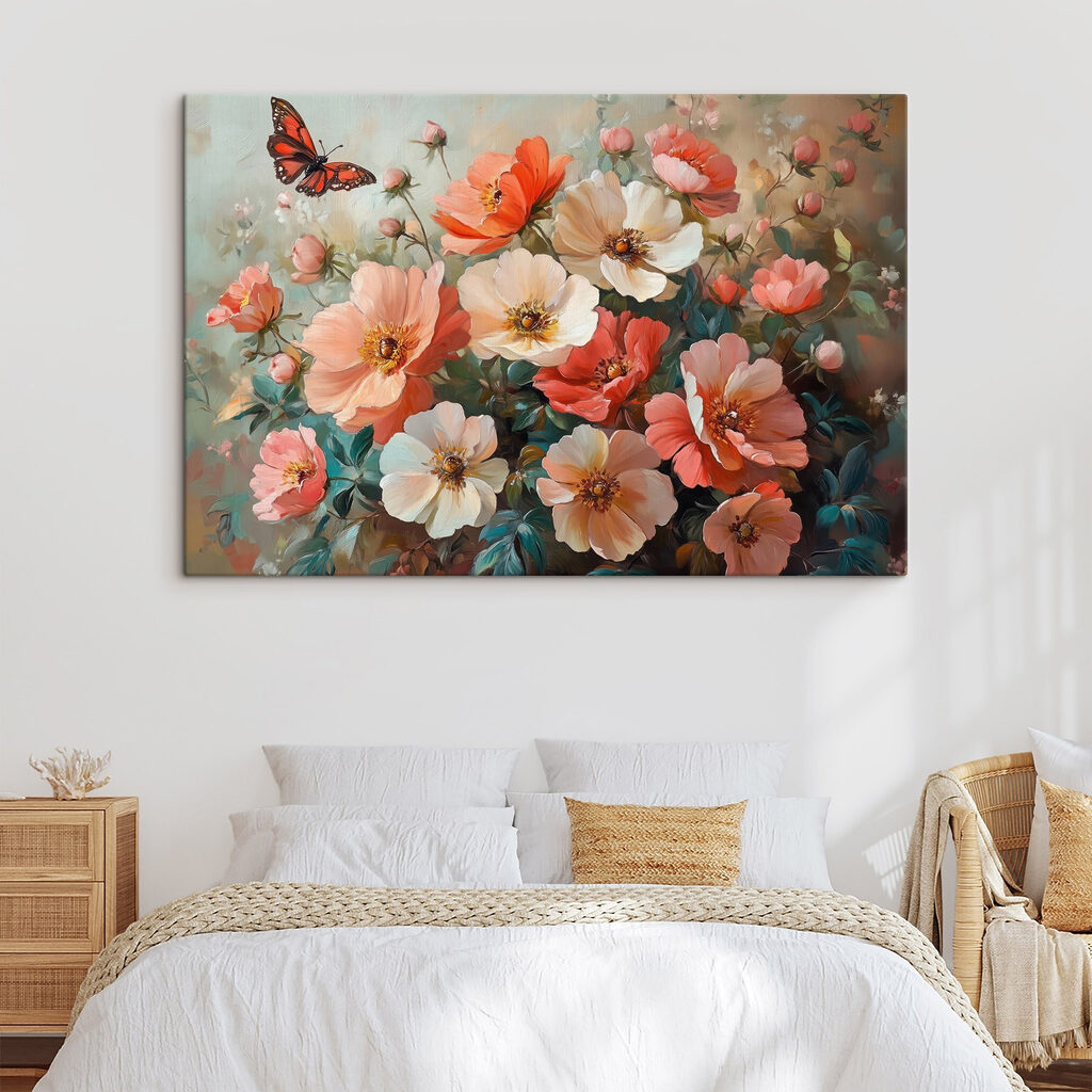 Mariposa sobre flores naranjas — interior 2