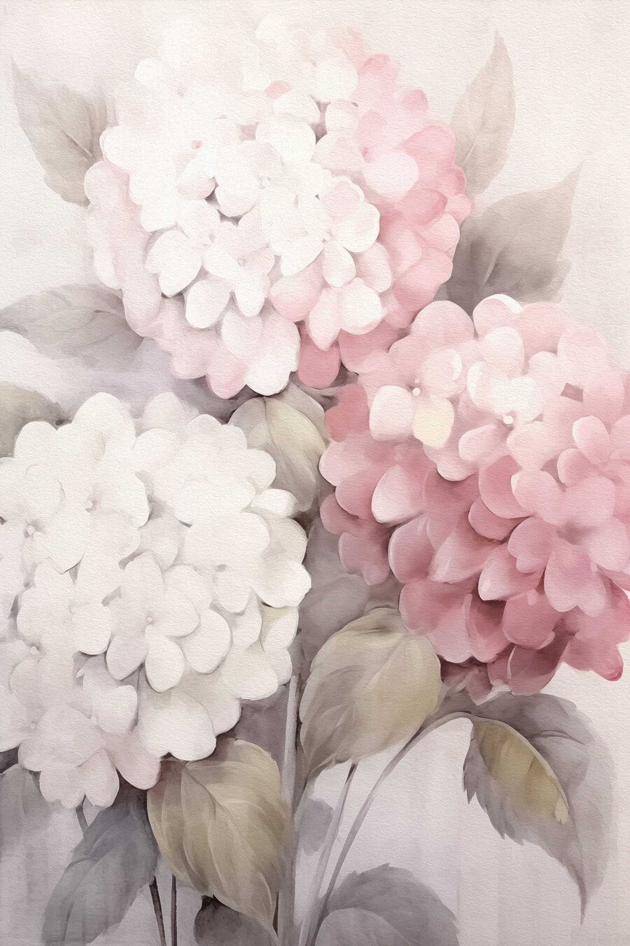 Hortensia en rosa pálido — diseño completo