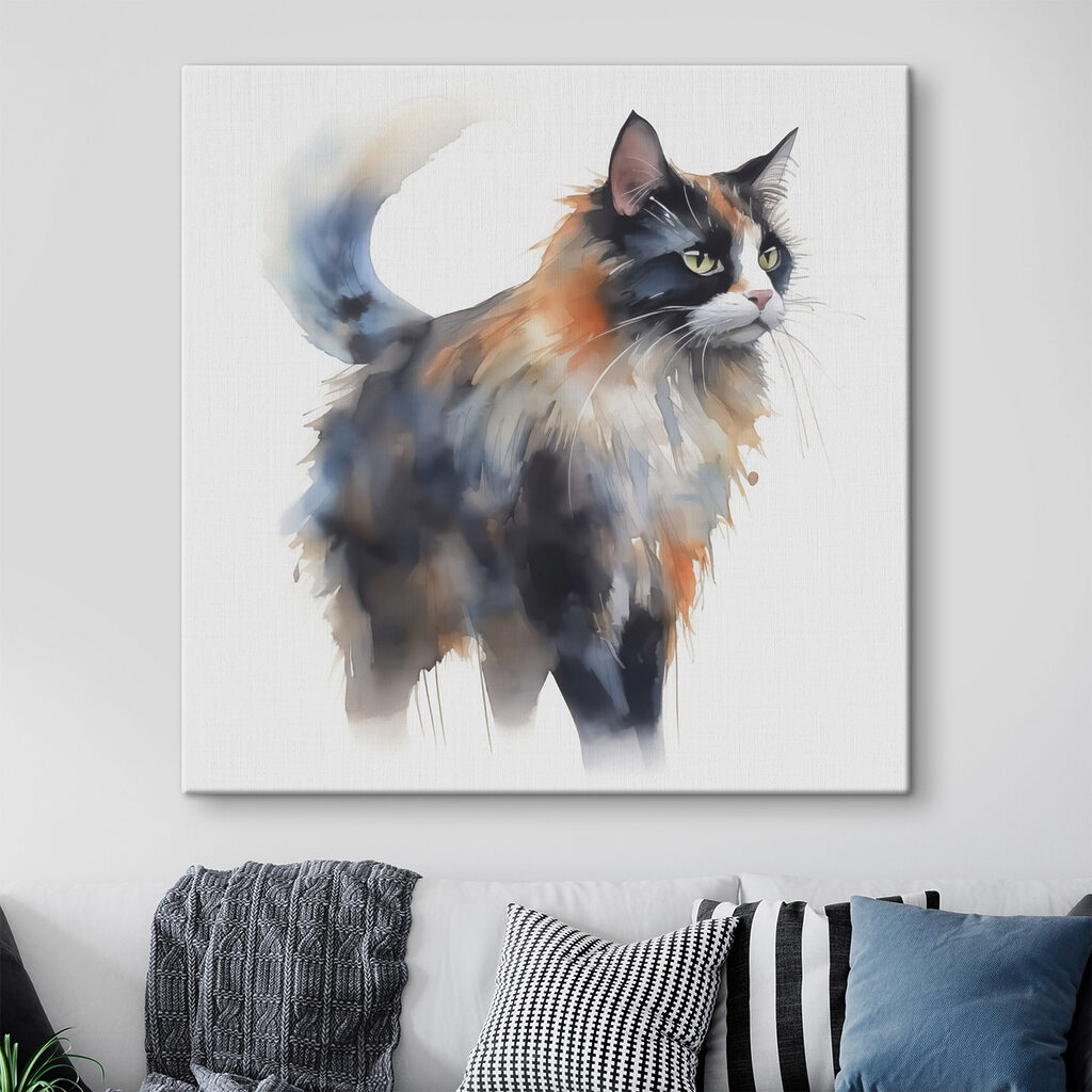 Gato en acuarela — interior 1
