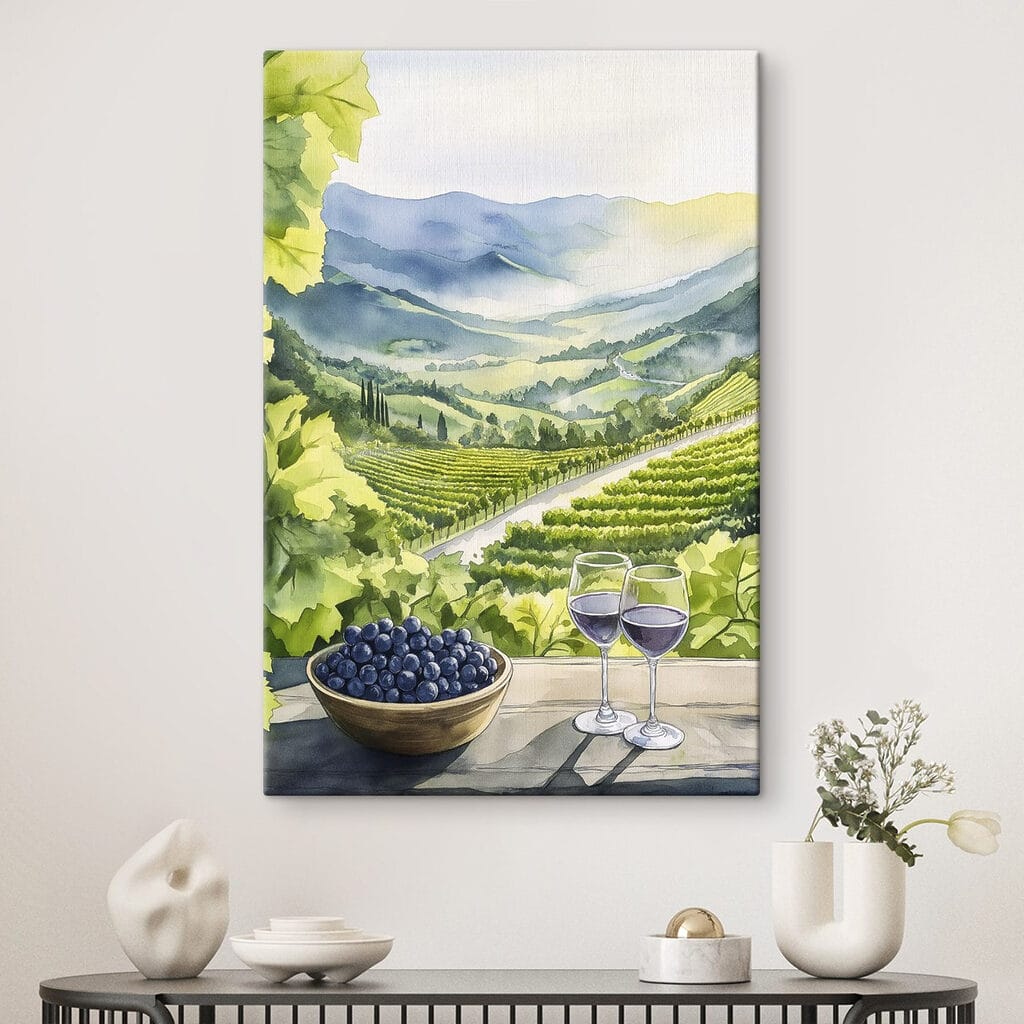 Vino sobre viñedos verdes — interior 2