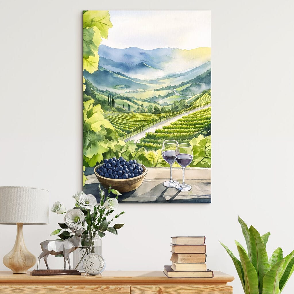 Vino sobre viñedos verdes — interior 1