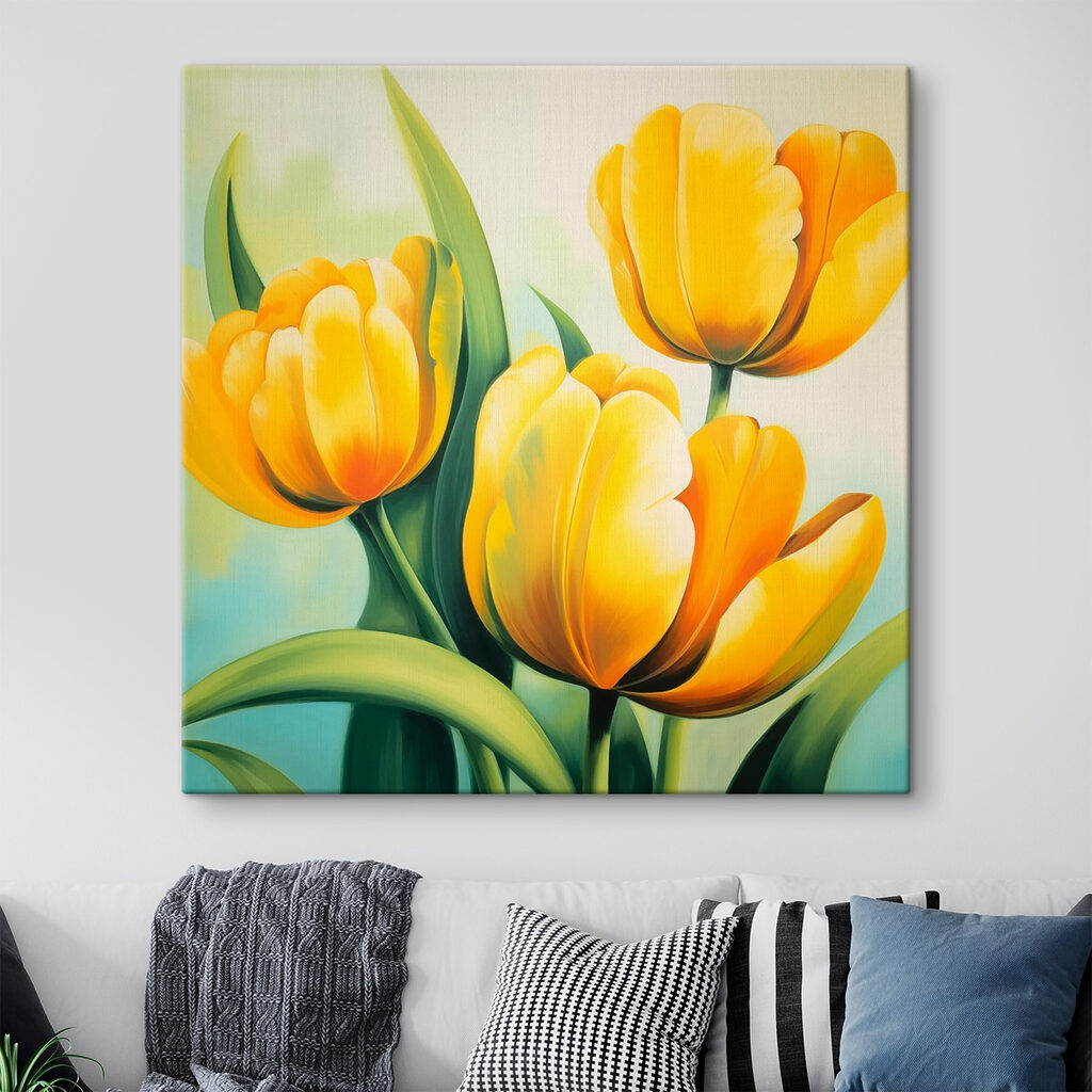 Tulipanes amarillos al sol — interior 1