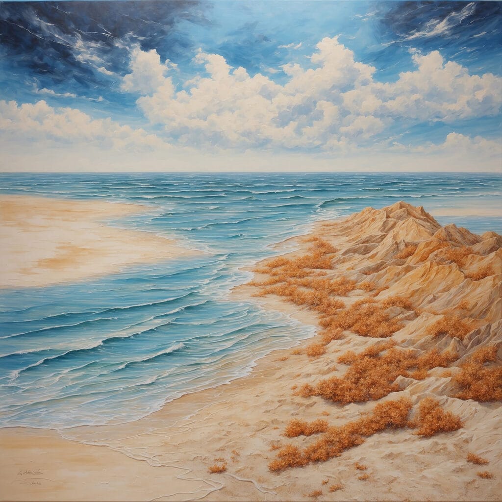 Playa en agua turquesa — diseño completo