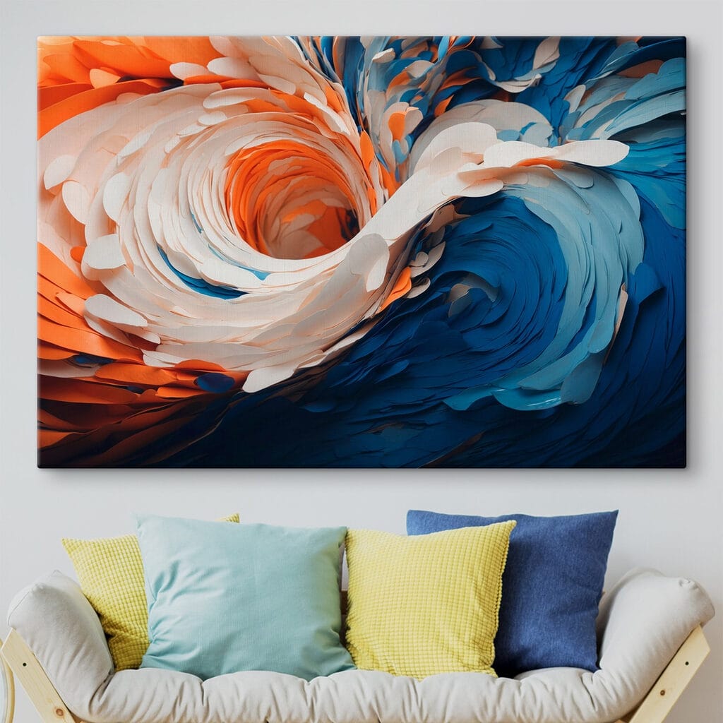 Remolino azul y naranja — interior 2