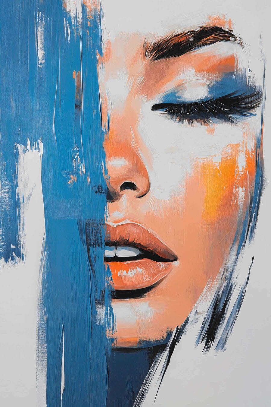 Mirada tras pintura azul — diseño completo