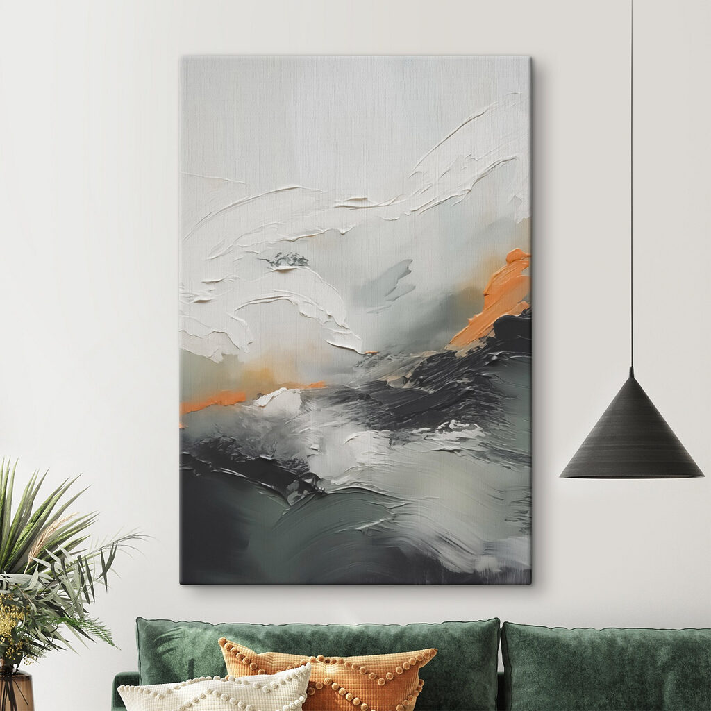 Línea naranja entre grises — interior 1