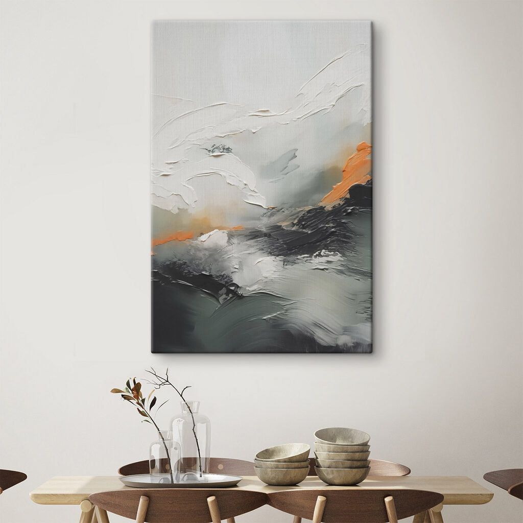 Línea naranja entre grises — interior 2