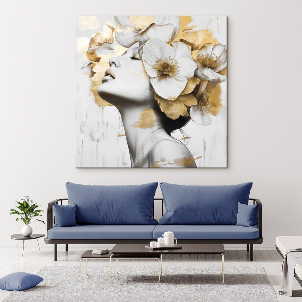 Rostro bajo flores blancas — interior 2