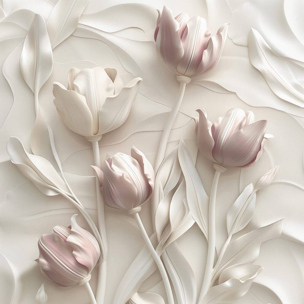 Tulipanes rosa pálido — diseño completo