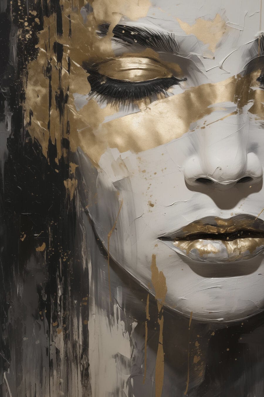 Mirada en gris dorado — diseño completo