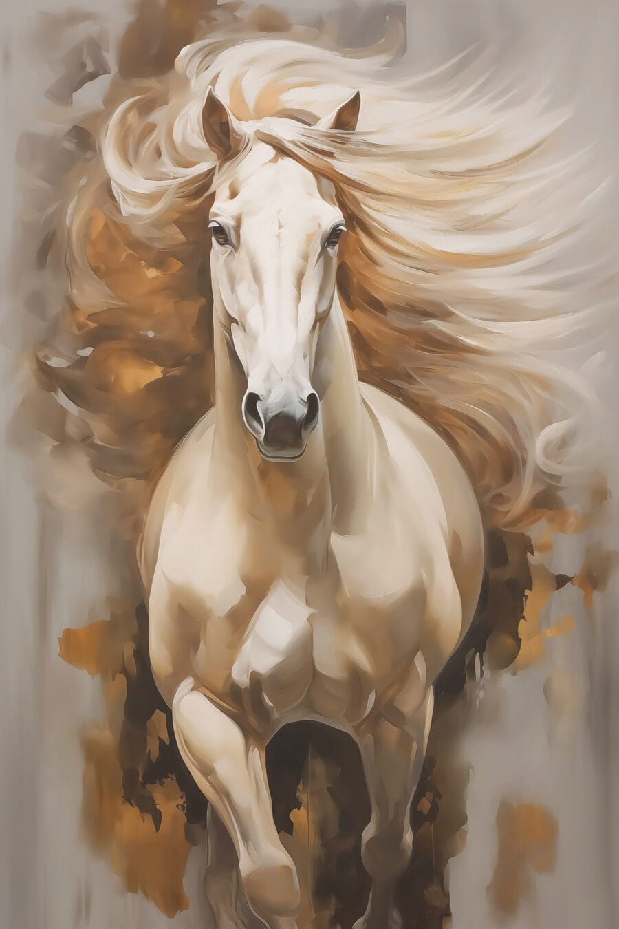 Caballo de crines ondeantes — diseño completo