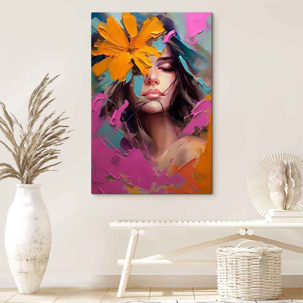 Rostro entre flores intensas — interior 2