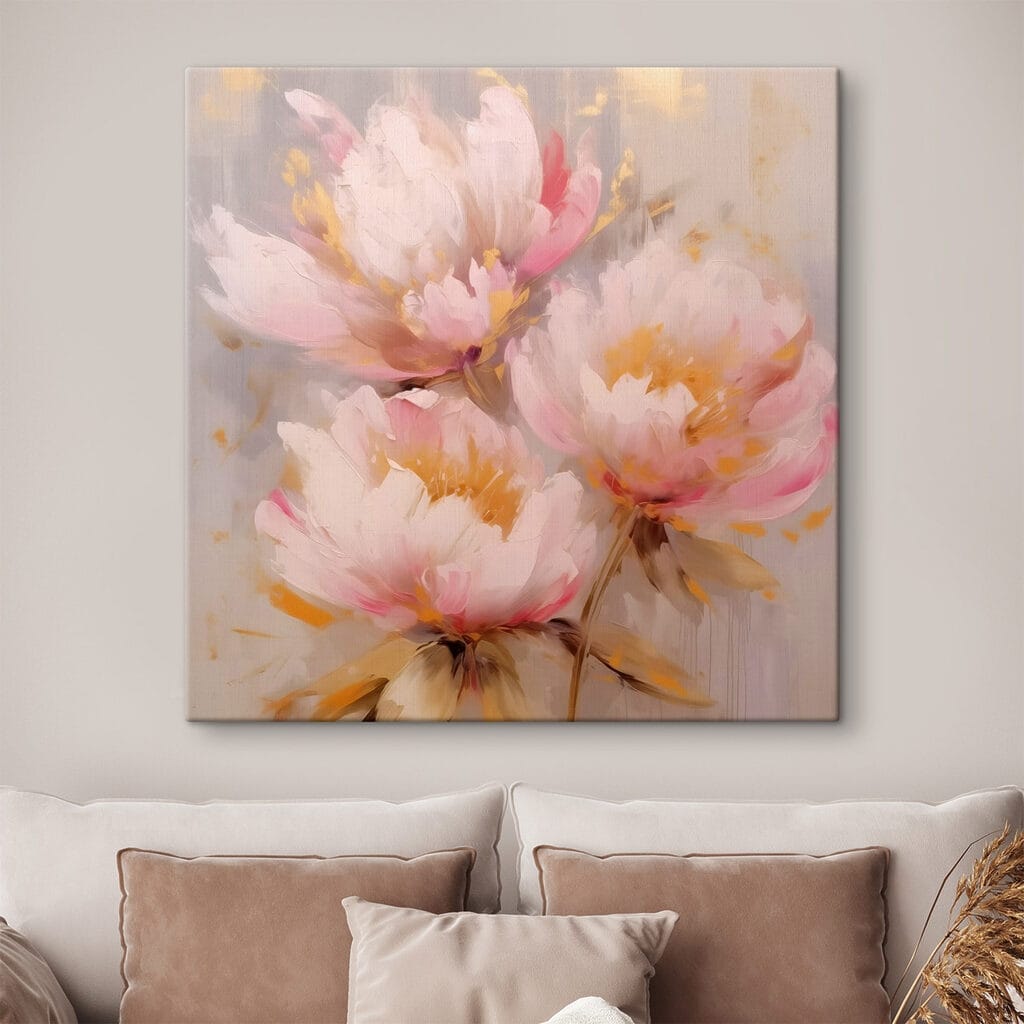 Peonías rosas y doradas — interior 2
