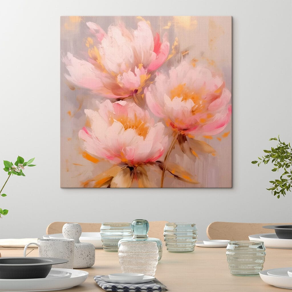 Peonías rosas y doradas — interior 1