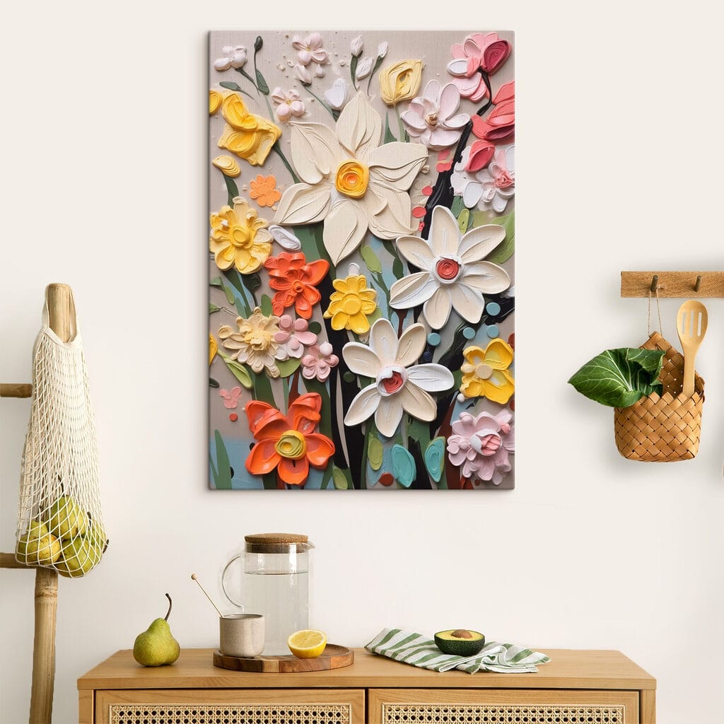 Flores alegres sobre gris — interior 1