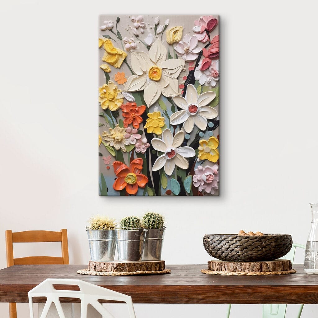 Flores alegres sobre gris — interior 2
