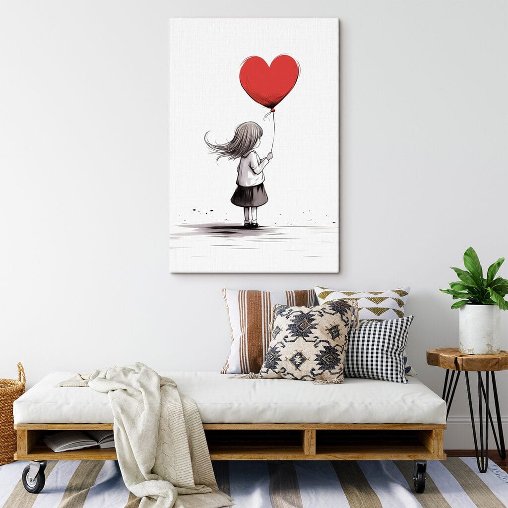 Niña con globo rojo — interior 1