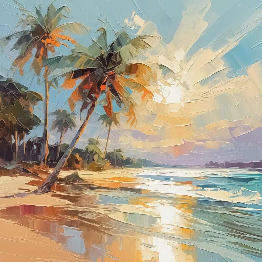 Playa de trazos sueltos — diseño completo