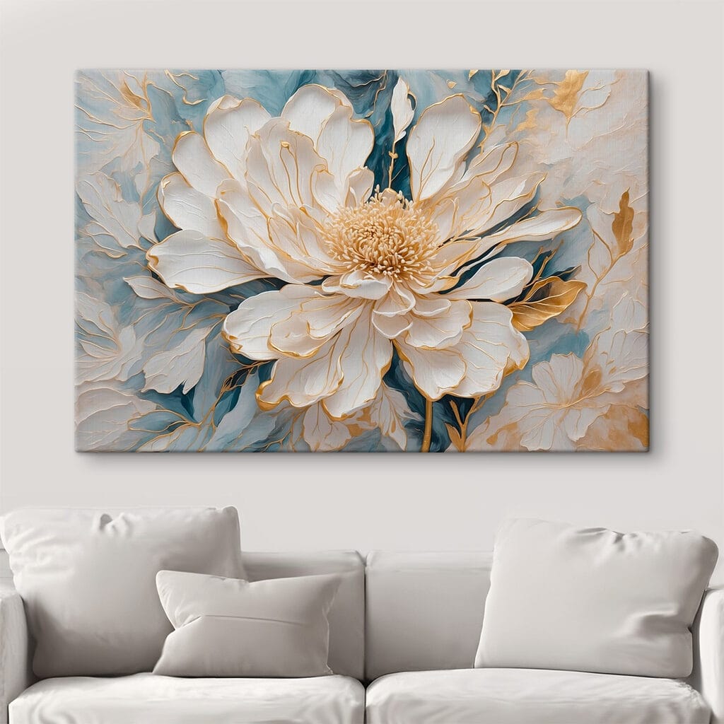 Flor blanca, hojas azules — interior 4