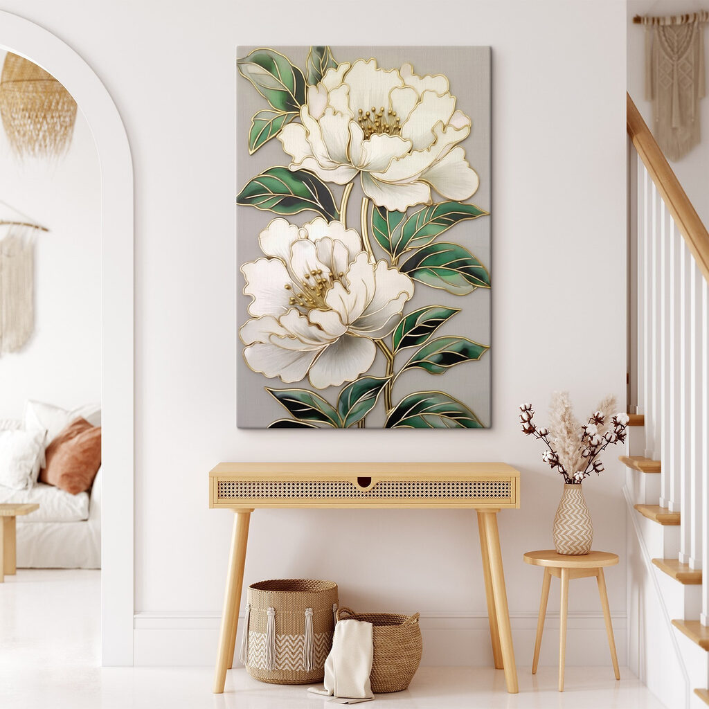 Flores crema con oro — interior 1