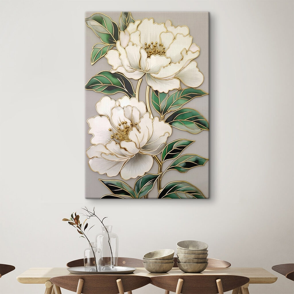 Flores crema con oro — interior 2