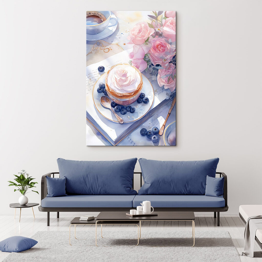 Pastel de rosas en un interior