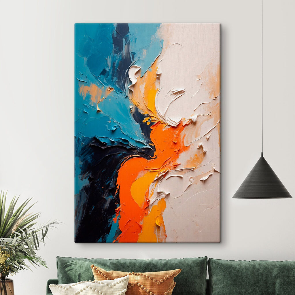 Corriente naranja en turquesa — interior 1