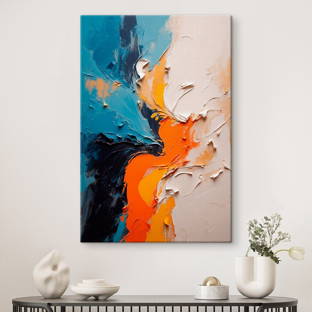 Corriente naranja en turquesa — interior 2