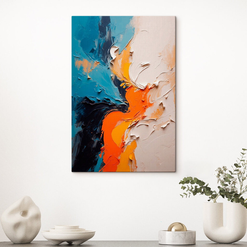 Corriente naranja en turquesa — interior 3