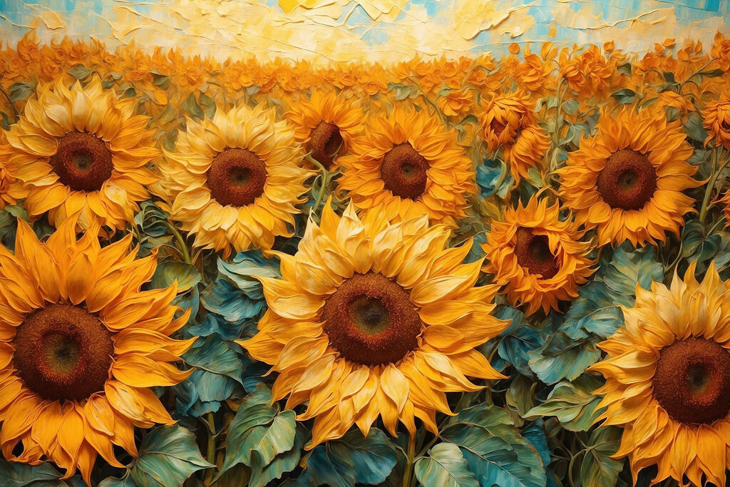 Girasoles hasta el horizonte — diseño completo
