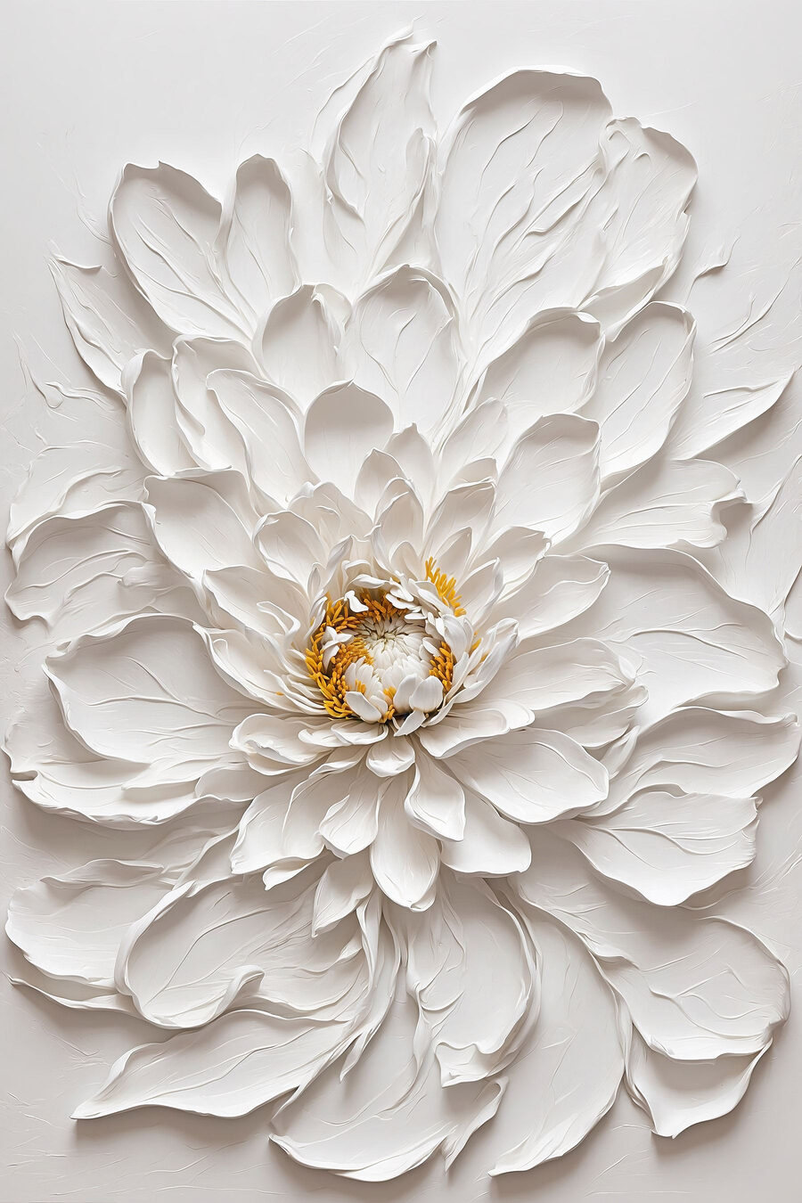 Flor blanca, pétalos puntiagudos — diseño completo