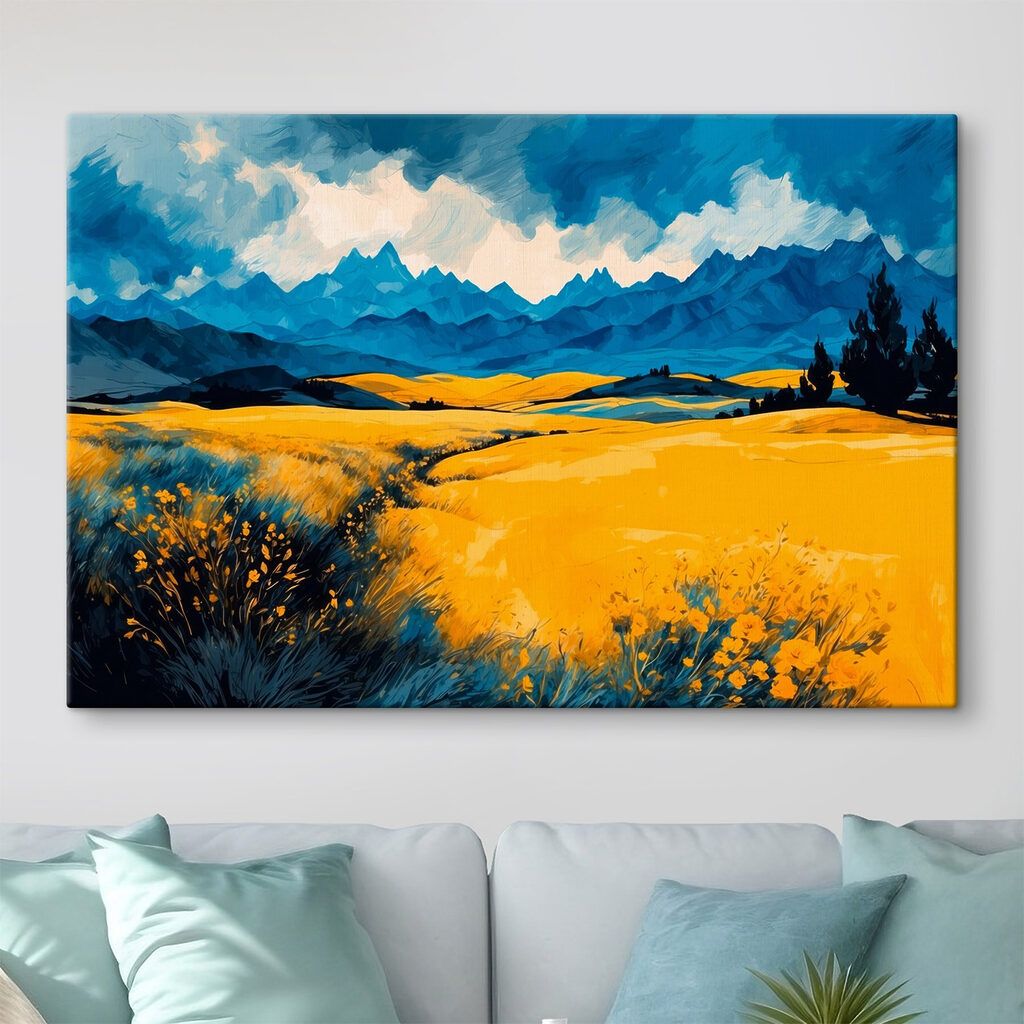 Pradera amarilla y montañas — interior 2