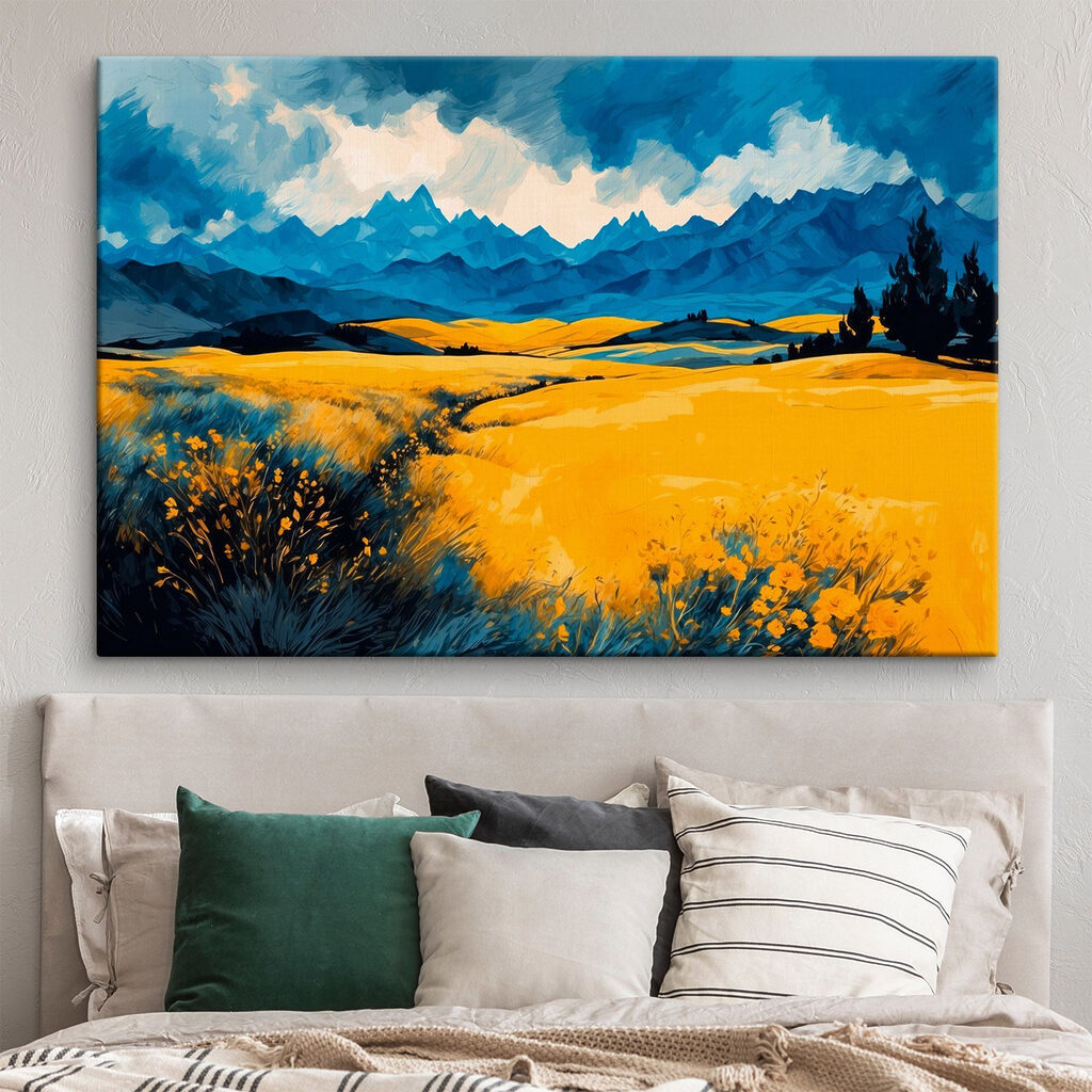 Pradera amarilla y montañas — interior 3