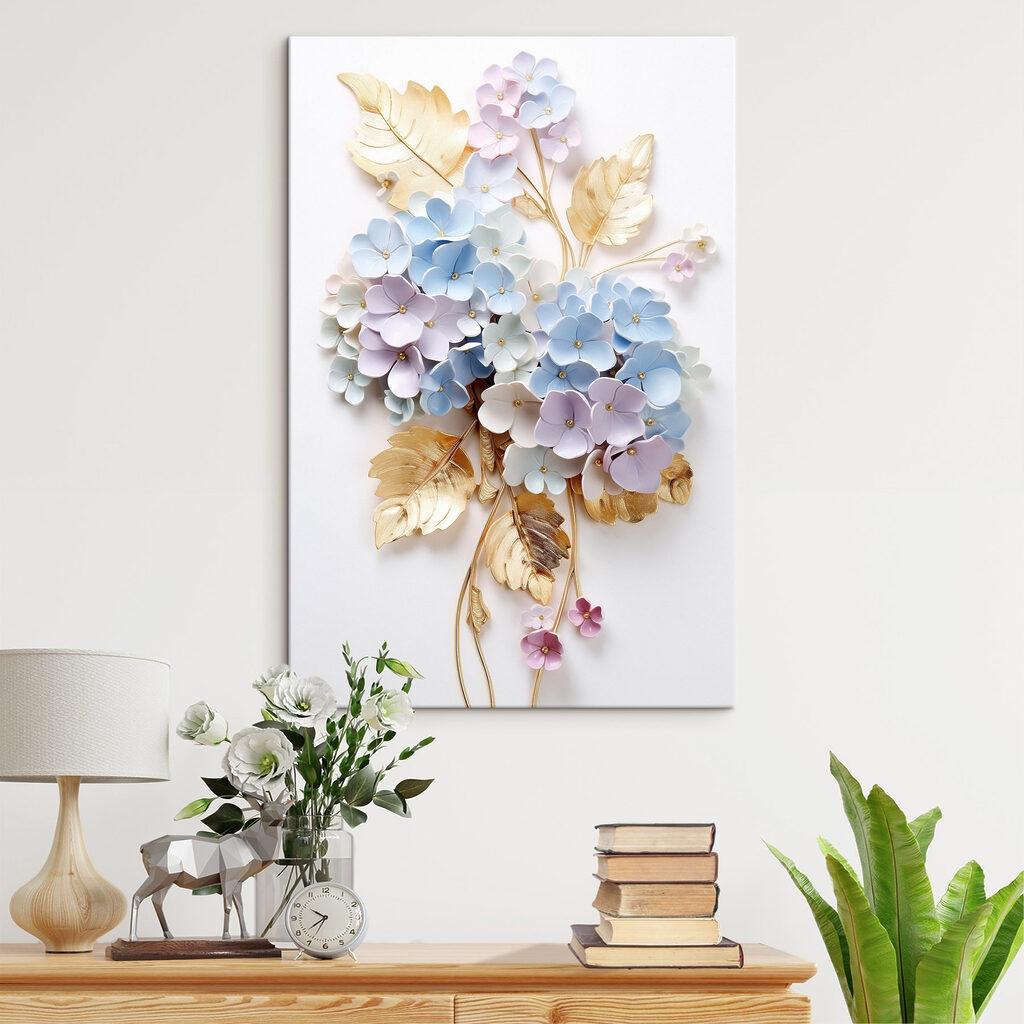 Flores pastel y oro — interior 2