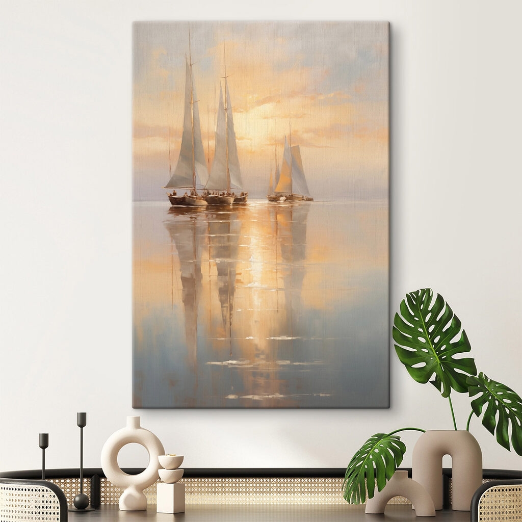 Velas en reflejo dorado en un interior