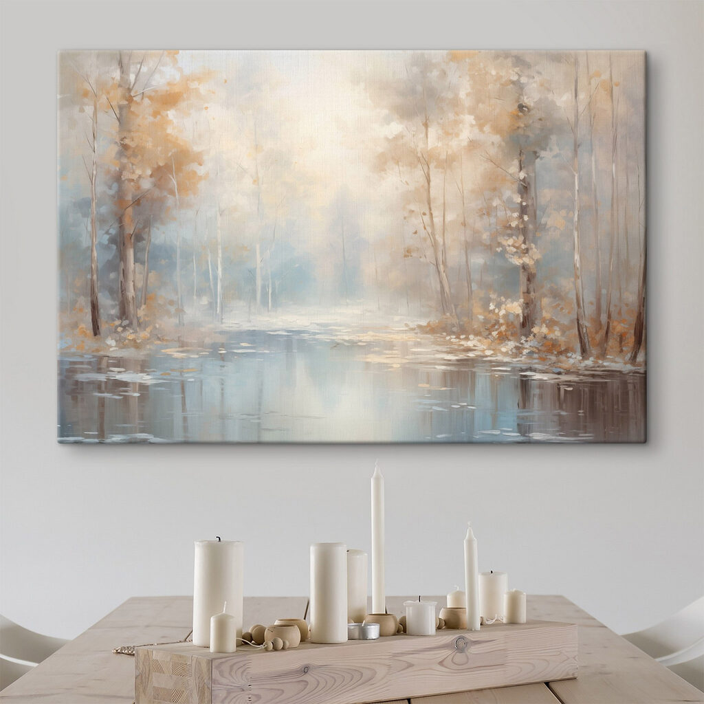 Otoño junto al río en un interior