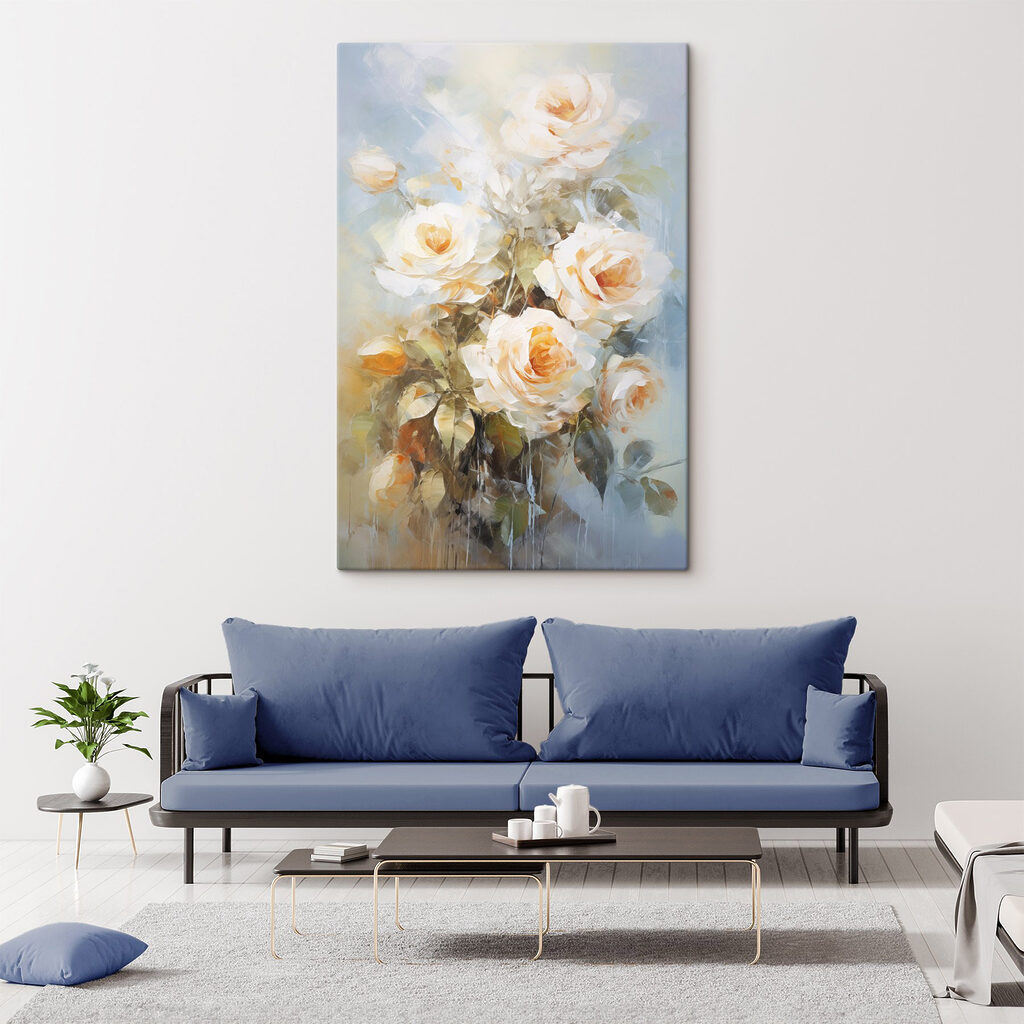 Rosas crema en trazos — interior 2