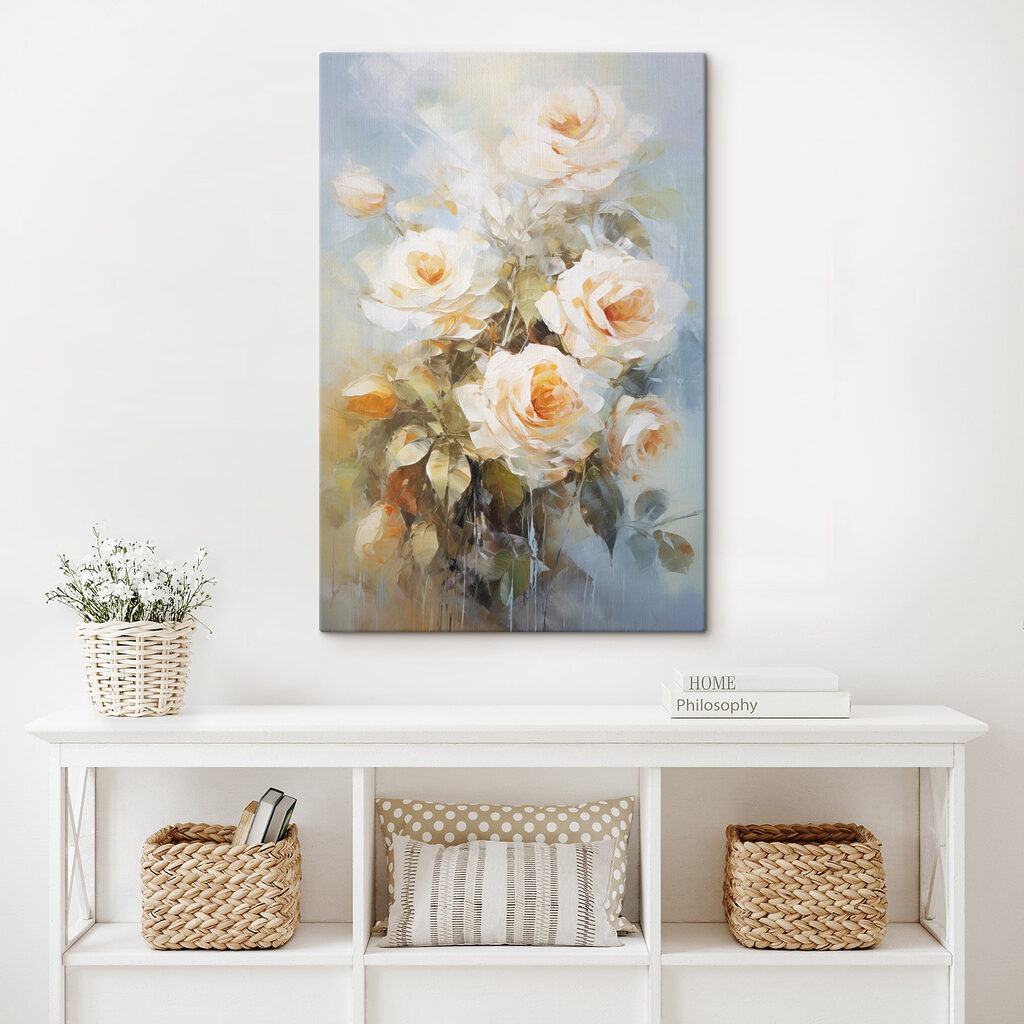 Rosas crema en trazos — interior 1