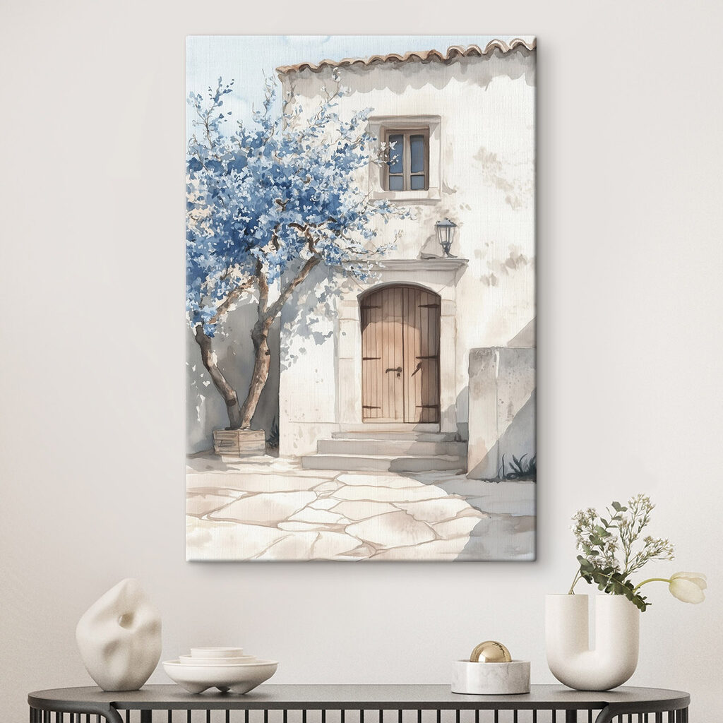 Puerta con árbol azul — interior 1