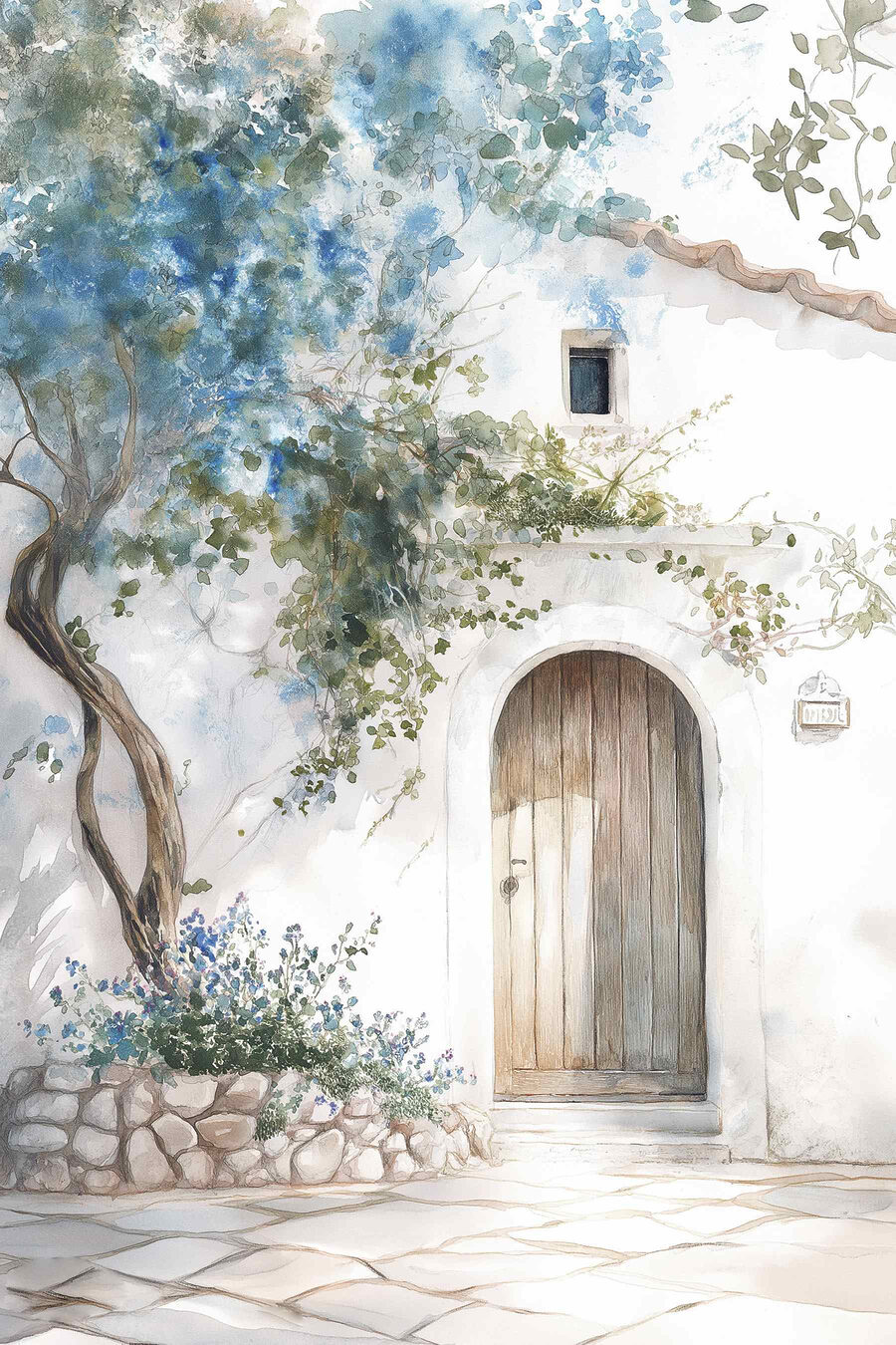 Árbol junto al portón — diseño completo