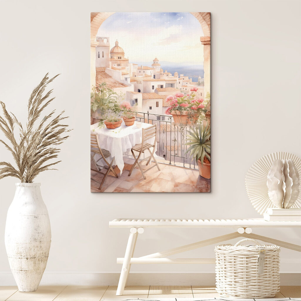 Terraza bajo un arco en un interior